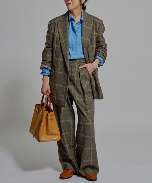 journal standard L'essage（ジャーナルスタンダードレサージュ）の「L' ESSENTIAL BALLI チェックジャケット（テーラードジャケット・レディース・ブラウン系その他/グレー・FREE）」の4枚目の写真