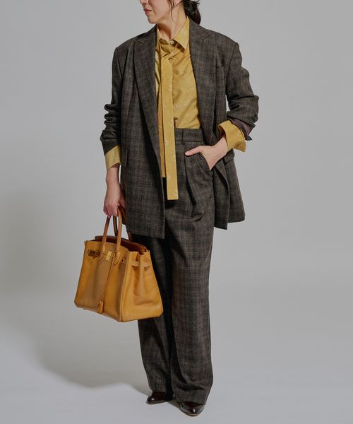journal standard L'essage（ジャーナルスタンダードレサージュ）の「L' ESSENTIAL BALLI チェックジャケット（テーラードジャケット・レディース・ブラウン系その他/グレー・FREE）」の5枚目の写真