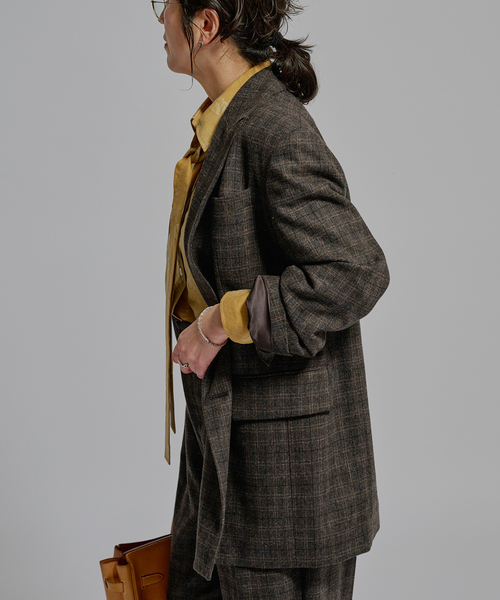 journal standard L'essage（ジャーナルスタンダードレサージュ）の「L' ESSENTIAL BALLI チェックジャケット（テーラードジャケット・レディース・ブラウン系その他/グレー・FREE）」の13枚目の写真