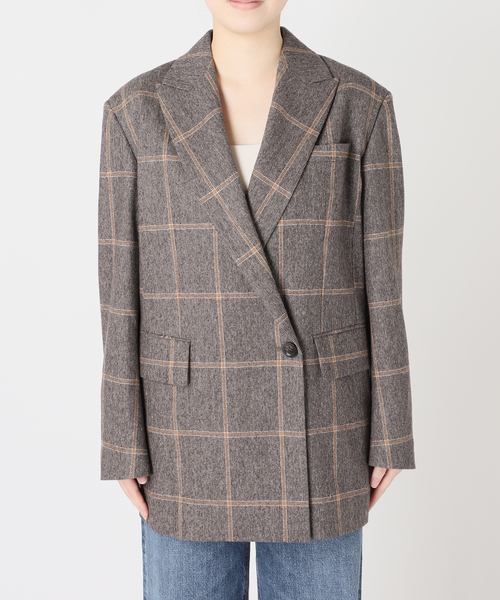 journal standard L'essage（ジャーナルスタンダードレサージュ）の「L' ESSENTIAL BALLI チェックジャケット（テーラードジャケット・レディース・ブラウン系その他/グレー・FREE）」の18枚目の写真