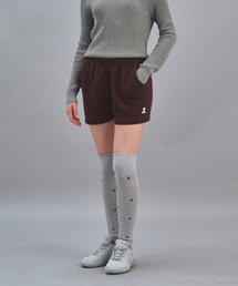 LOW RISE KNIT SHORTS - BROWN
