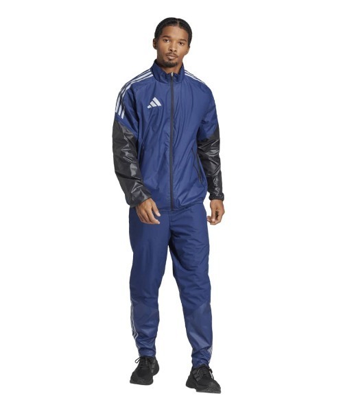 adidas（アディダス）の「アディダス adidas ウインドジャケット（ジャージ・メンズ・ネイビー/ブラック×グレー・M/S/L/LL/3L）」の5枚目の写真