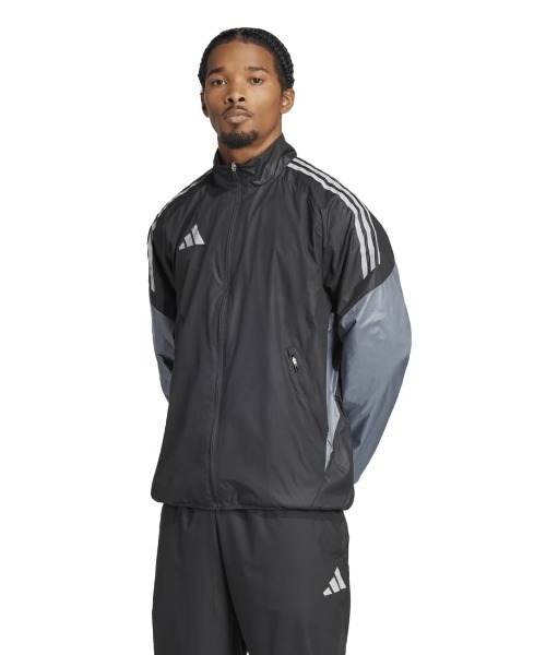 adidas（アディダス）の「アディダス adidas ウインドジャケット（ジャージ・メンズ・ネイビー/ブラック×グレー・M/S/L/LL/3L）」の8枚目の写真