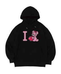 [裏起毛/裏起毛なし] (BERNI X ROA) アイラブグラフィックフーディ (ブラック)