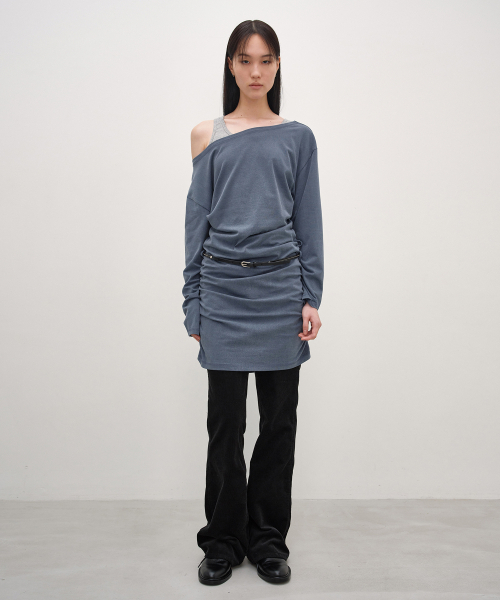 INSILENCE WOMEN(インサイレンスウーマン)の「ベルト付きジャージーワンピース BLUE(ワンピース・レディース・その他・SMALL/MEDIUM)」の1枚目の写真
