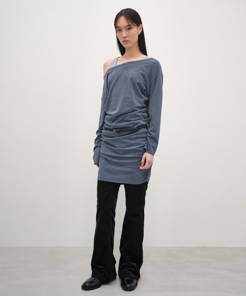 INSILENCE WOMEN(インサイレンスウーマン)の「ベルト付きジャージーワンピース BLUE(ワンピース・レディース・その他・SMALL/MEDIUM)」の2枚目の写真