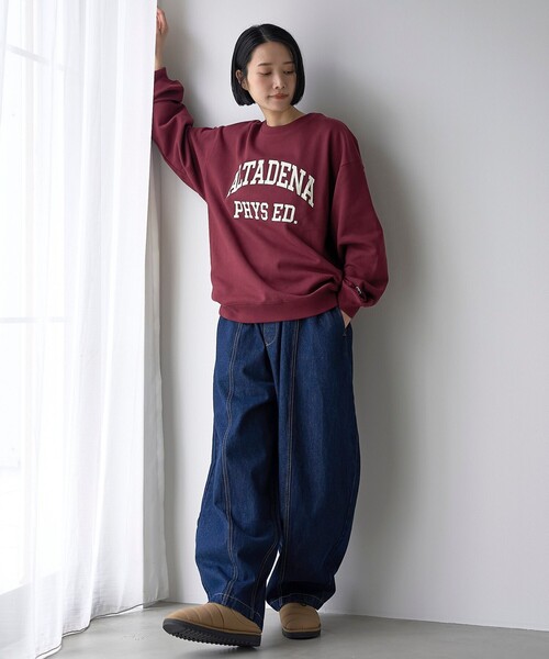 coen(コーエン)の「Toughweighプリントクルーネックスウェット(スウェット・メンズ・ワイン/グレー系・S/L/M/XL)」の9枚目の写真
