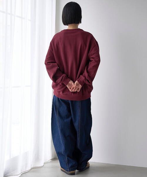 coen(コーエン)の「Toughweighプリントクルーネックスウェット(スウェット・メンズ・ワイン/グレー系・S/L/M/XL)」の8枚目の写真