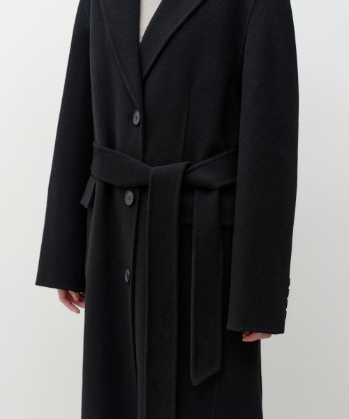 MUSINSA STANDARD WOMAN（ムシンサスタンダードウーマン）の「ウィメンズカシミヤブレンドハンドメイドチェスターローブコート[ブラック]（チェスターコート・レディース・その他・LARGE/MEDIUM/SMALL/X-SMALL）」の6枚目の写真