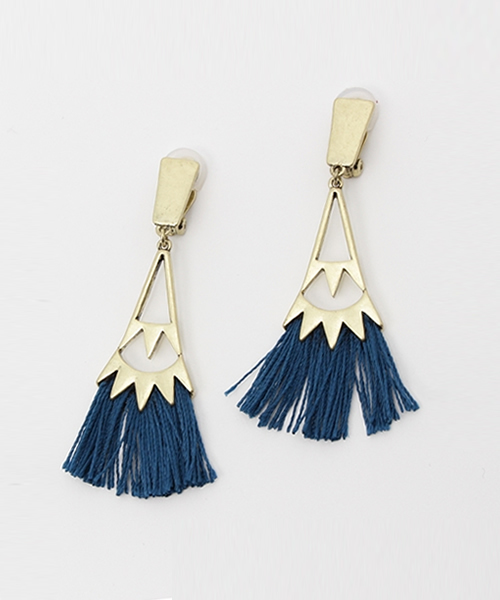 MOUSSY（マウジー）の「SUNSHINE FRINGE EARRING（ピアス（両耳用）・レディース・ブルー/レッド/ブラック・FREE）」の2枚目の写真