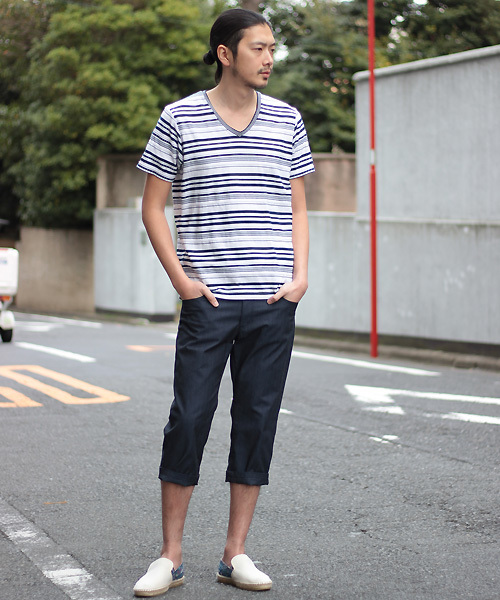 MEN'S BIGI(メンズビギ)の「ロープボーダーTシャツ/JAPAN MADE(Tシャツ/カットソー・メンズ・ホワイト/ブラック/ネイビー・M/S/L)」の4枚目の写真