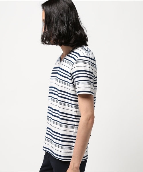 MEN'S BIGI(メンズビギ)の「ロープボーダーTシャツ/JAPAN MADE(Tシャツ/カットソー・メンズ・ホワイト/ブラック/ネイビー・M/S/L)」の5枚目の写真