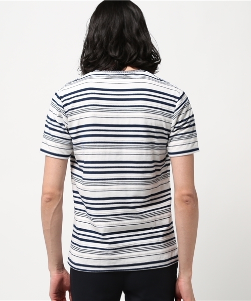 MEN'S BIGI(メンズビギ)の「ロープボーダーTシャツ/JAPAN MADE(Tシャツ/カットソー・メンズ・ホワイト/ブラック/ネイビー・M/S/L)」の6枚目の写真
