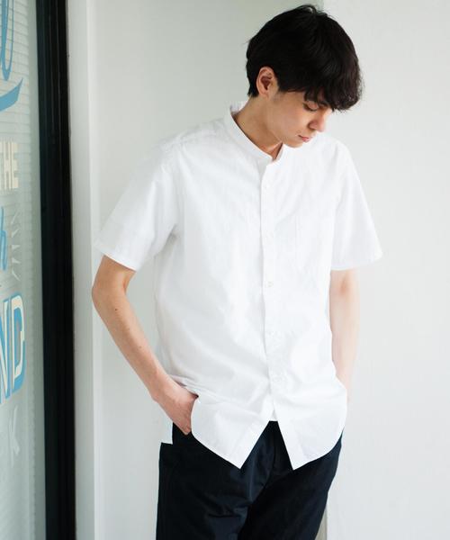 green label relaxing（グリーンレーベルリラクシング）の「KC SPM TY/W BIG/BAND S/S シャツ◆（シャツ/ブラウス・メンズ・ホワイト/ベージュ・SMALL/MEDIUM/LARGE）」の2枚目の写真