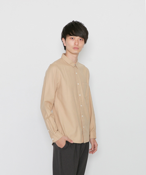 SENSE OF PLACE by URBAN RESEARCH（センスオブプレイスバイアーバンリサーチ）の「ソフトタッチフランネルシャツ(無地)（シャツ/ブラウス・メンズ・ネイビー/ブラック/ホワイト/ベージュ・SMALL/LARGE/MEDIUM）」の4枚目の写真