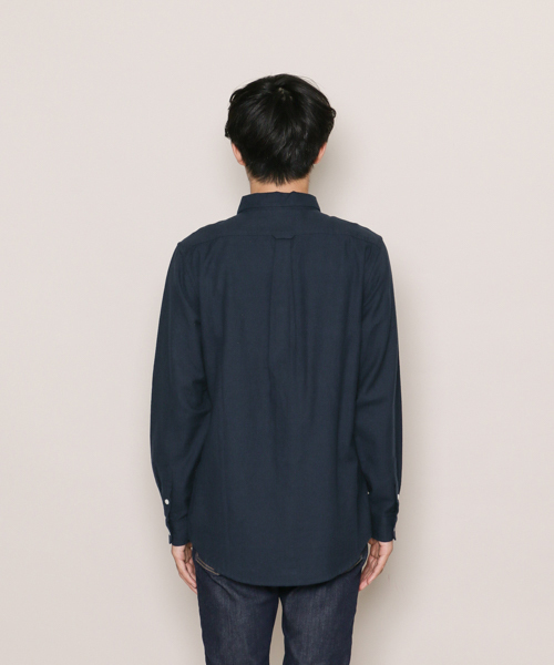 SENSE OF PLACE by URBAN RESEARCH（センスオブプレイスバイアーバンリサーチ）の「ソフトタッチフランネルシャツ(無地)（シャツ/ブラウス・メンズ・ネイビー/ブラック/ホワイト/ベージュ・SMALL/LARGE/MEDIUM）」の19枚目の写真