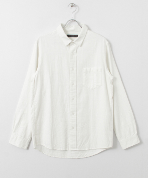 SENSE OF PLACE by URBAN RESEARCH（センスオブプレイスバイアーバンリサーチ）の「ソフトタッチフランネルシャツ(無地)（シャツ/ブラウス・メンズ・ネイビー/ブラック/ホワイト/ベージュ・SMALL/LARGE/MEDIUM）」の9枚目の写真