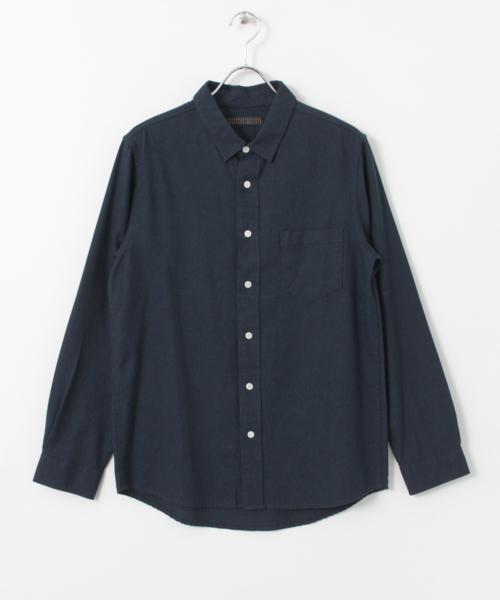 SENSE OF PLACE by URBAN RESEARCH（センスオブプレイスバイアーバンリサーチ）の「ソフトタッチフランネルシャツ(無地)（シャツ/ブラウス・メンズ・ネイビー/ブラック/ホワイト/ベージュ・SMALL/LARGE/MEDIUM）」の10枚目の写真