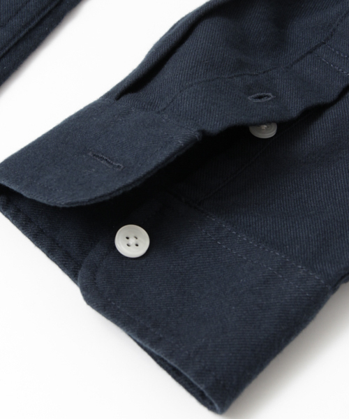 SENSE OF PLACE by URBAN RESEARCH（センスオブプレイスバイアーバンリサーチ）の「ソフトタッチフランネルシャツ(無地)（シャツ/ブラウス・メンズ・ネイビー/ブラック/ホワイト/ベージュ・SMALL/LARGE/MEDIUM）」の13枚目の写真