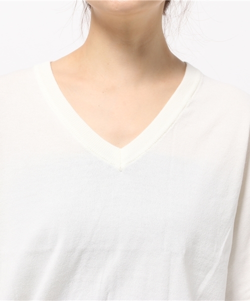 Heather(ヘザー)の「12G/Vニット5分袖 731022(ニット/セーター・レディース・オフホワイト/チャコールグレー/カーキ/ピンク系その他・FREE)」の7枚目の写真