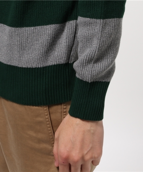 Denime（ドゥニーム）の「片畦ボーダーニット（ニット/セーター・メンズ・ブルー系その他5/レッド系その他5/グリーン系その他5・LARGE/MEDIUM/X-LARGE）」の7枚目の写真