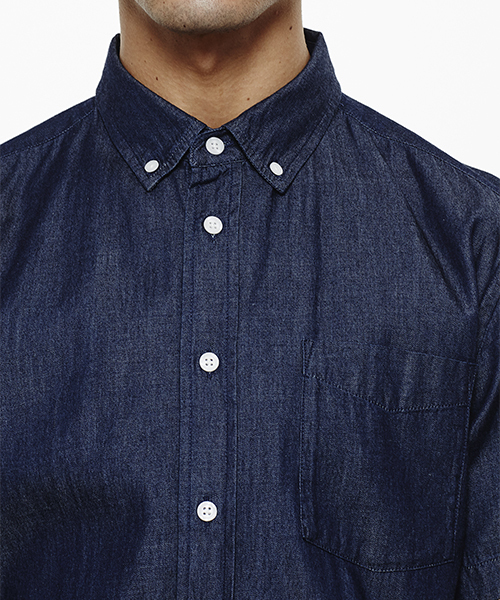 Saturdays NYC（サタデーズ ニューヨークシティ ）の「Esquina Denim Short Sleeve Shirt（シャツ/ブラウス・メンズ・ブルー系その他3/ブルー系その他・X-SMALL/M/S/L/X-LARGE）」の4枚目の写真