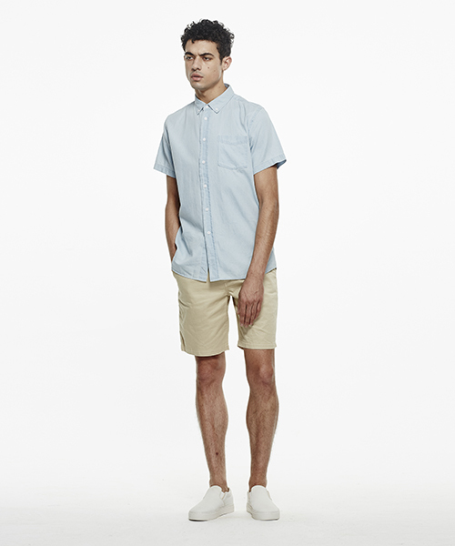 Saturdays NYC（サタデーズ ニューヨークシティ ）の「Esquina Denim Short Sleeve Shirt（シャツ/ブラウス・メンズ・ブルー系その他3/ブルー系その他・X-SMALL/M/S/L/X-LARGE）」の5枚目の写真