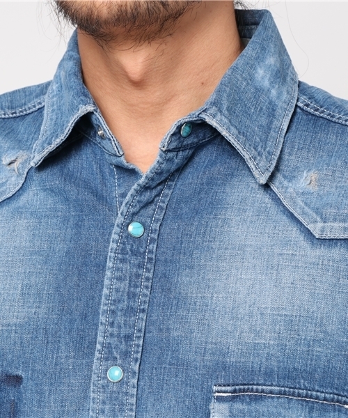 シャツ ブラウス DENIM SHIRT H/USED