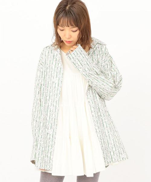 Another Edition(アナザーエディション)の「ハート×ストライプ柄BIGシャツ(シャツ/ブラウス・レディース・レッド/ケリー・FREE)」の2枚目の写真