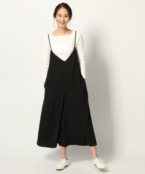 GLOBAL WORK（グローバルワーク）の「レースアップキャミサロペット/780239（サロペット/オーバーオール・レディース・カーキ/ブラック/ベージュ系その他3・LARGE/MEDIUM）」の2枚目の写真