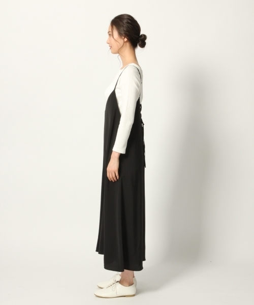 GLOBAL WORK（グローバルワーク）の「レースアップキャミサロペット/780239（サロペット/オーバーオール・レディース・カーキ/ブラック/ベージュ系その他3・LARGE/MEDIUM）」の6枚目の写真