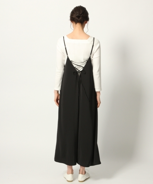 GLOBAL WORK（グローバルワーク）の「レースアップキャミサロペット/780239（サロペット/オーバーオール・レディース・カーキ/ブラック/ベージュ系その他3・LARGE/MEDIUM）」の7枚目の写真