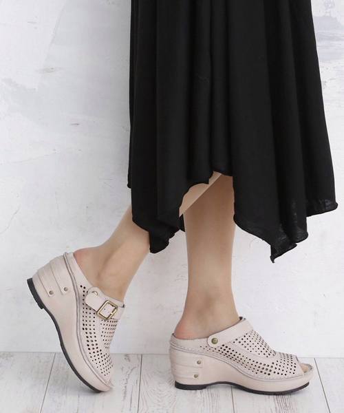 セール パンチングデザイン2way厚底ウェッジサンダル サンダル Hina Day Green ヒナデイグリーン のファッション通販 Zozotown