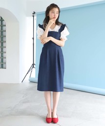 フリルミディタイトワンピース