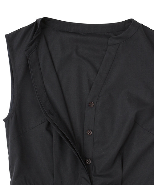 RANDA(ランダ)の「アシメヘムフレアシャツワンピース(シャツワンピース・レディース・ベージュ/ネイビー/グリーン/イエロー・1/0)」の6枚目の写真