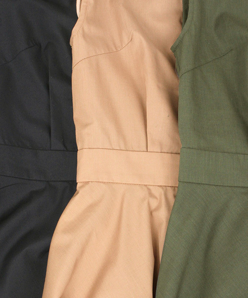 RANDA(ランダ)の「アシメヘムフレアシャツワンピース(シャツワンピース・レディース・ベージュ/ネイビー/グリーン/イエロー・1/0)」の9枚目の写真