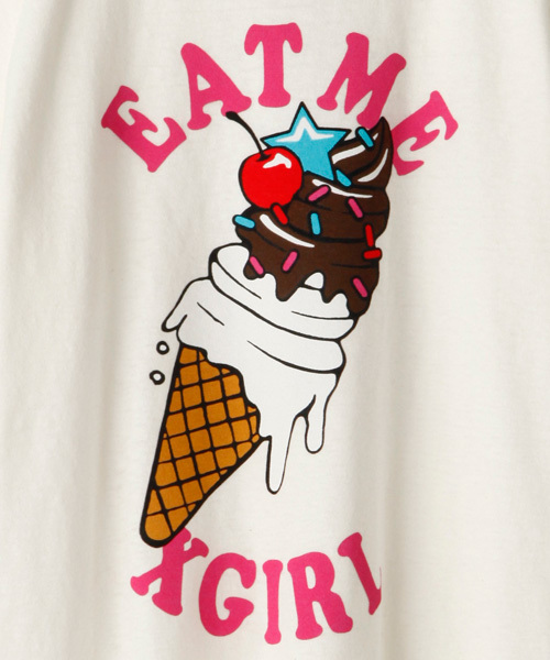 X-girl(エックスガール)の「ICE CREAM S/S TEE(Tシャツ/カットソー・レディース・ホワイト/ブラック/ライトピンク/ブルー・1/2)」の8枚目の写真