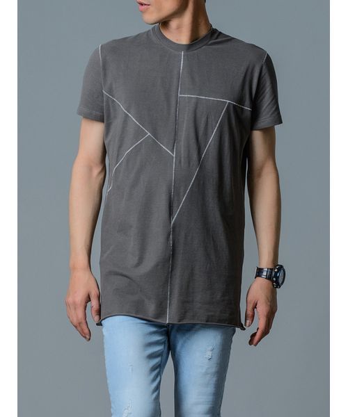REGIEVO(レジエボ)の「【REGIEVO】デジタル切り替えTシャツ ビックシルエット(Tシャツ/カットソー・メンズ・ホワイト/ブラック/グレー・MEDIUM/LARGE/X-LARGE/SMALL)」の2枚目の写真