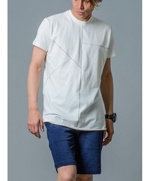 REGIEVO(レジエボ)の「【REGIEVO】デジタル切り替えTシャツ ビックシルエット(Tシャツ/カットソー・メンズ・ホワイト/ブラック/グレー・MEDIUM/LARGE/X-LARGE/SMALL)」の1枚目の写真