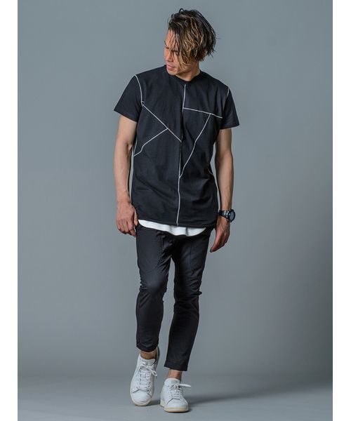 REGIEVO(レジエボ)の「【REGIEVO】デジタル切り替えTシャツ ビックシルエット(Tシャツ/カットソー・メンズ・ホワイト/ブラック/グレー・MEDIUM/LARGE/X-LARGE/SMALL)」の9枚目の写真