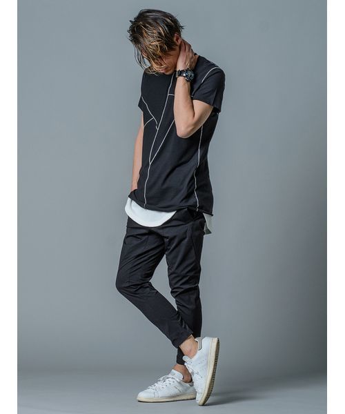 REGIEVO(レジエボ)の「【REGIEVO】デジタル切り替えTシャツ ビックシルエット(Tシャツ/カットソー・メンズ・ホワイト/ブラック/グレー・MEDIUM/LARGE/X-LARGE/SMALL)」の8枚目の写真