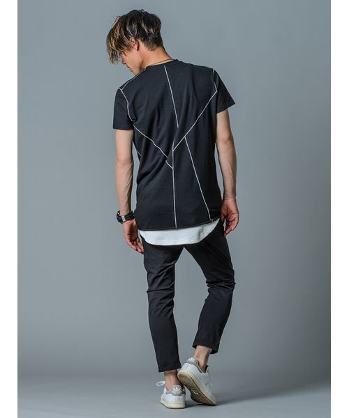 REGIEVO(レジエボ)の「【REGIEVO】デジタル切り替えTシャツ ビックシルエット(Tシャツ/カットソー・メンズ・ホワイト/ブラック/グレー・MEDIUM/LARGE/X-LARGE/SMALL)」の12枚目の写真