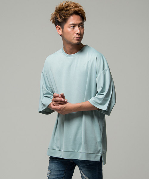 Vicci(ビッチ)の「『vicci/ヴィッチ』ビッグシルエットクルーネック5分袖Tシャツ(Tシャツ/カットソー・メンズ・ブラック/パープル/グレー/ミント/ワイン/テラコッタ・M/L)」の4枚目の写真