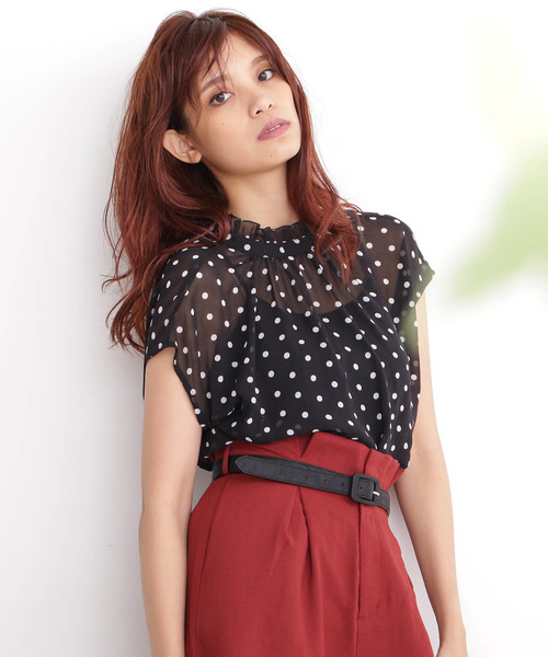 FREE'S MART（フリーズマート）の「２ＷＡＹフリルネックブラウス（シャツ/ブラウス・レディース・ブラック系その他/ダークベージュ/ベージュ系その他/ブラック系その他2・FREE）」の2枚目の写真