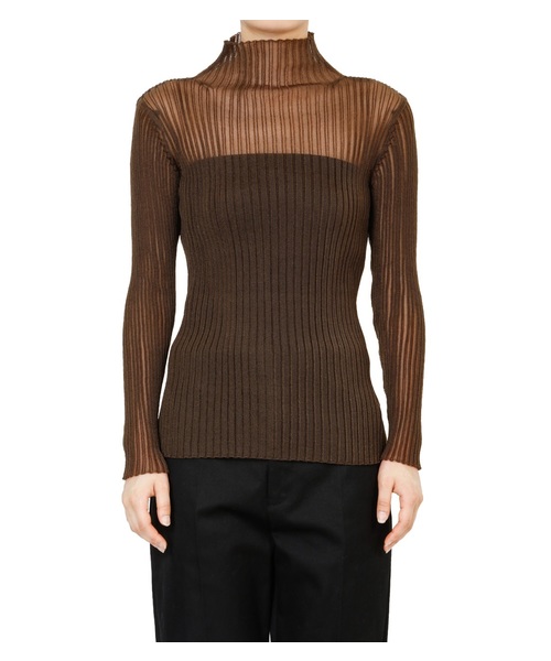 LE CIEL BLEU（ルシェルブルー）の「See-through Rib Knit TOPS