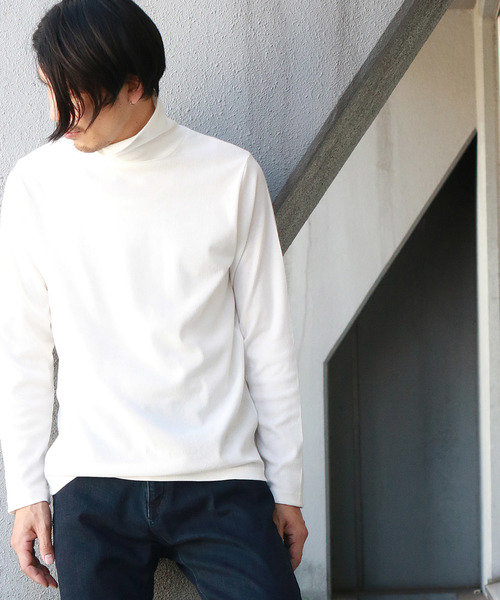 Confirm(コンファーム)の「Confirm / コンファーム 長袖テレコタートルネックTシャツ(Tシャツ/カットソー・メンズ・ホワイト/ブラック/ネイビー/グレー・M/L/XL)」の2枚目の写真