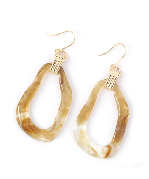 niko and...(ニコアンド)の「ニュアンスマーブルフックピアス(ピアス(両耳用)・レディース・ブラック/ブラウン・0)」の1枚目の写真