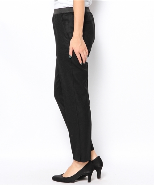 SHIPS for women（シップスフォーウィメン）の「ウール ソリッド 9/L ゴムパンツ（スラックス・レディース・ライトホワイト/ブラック/クリーム・36/38）」の4枚目の写真
