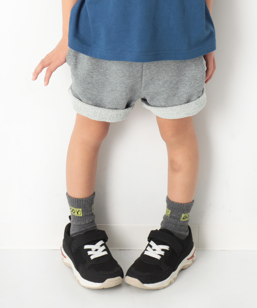 devirock(デビロック)の「裏毛スウェットハーフパンツ(その他パンツ・キッズ・ブルー系その他/カーキ/パープル系その他/スモークピンク/ブラック/杢グレー/ネイビー・100cm/110cm/120cm/130cm/150cm/160cm/140cm)」の3枚目の写真