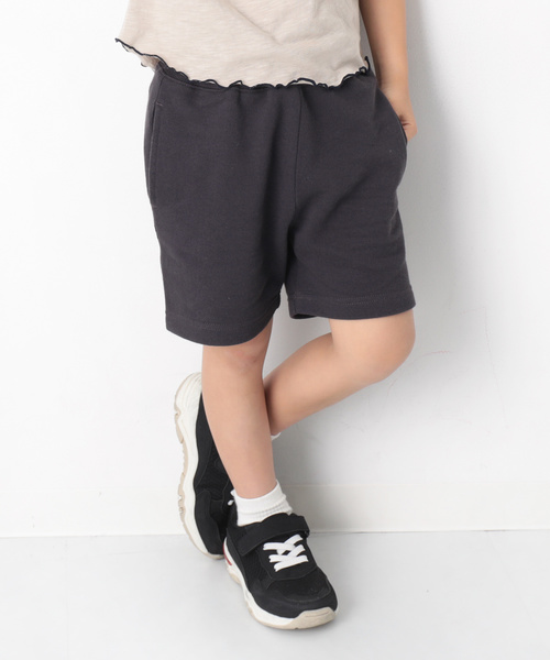 devirock(デビロック)の「裏毛スウェットハーフパンツ(その他パンツ・キッズ・ブルー系その他/カーキ/パープル系その他/スモークピンク/ブラック/杢グレー/ネイビー・100cm/110cm/120cm/130cm/150cm/160cm/140cm)」の7枚目の写真